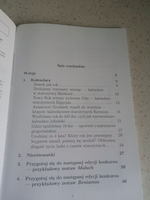 Książka niesforne kalendarze i nierównostki matematyka z kangurekiem