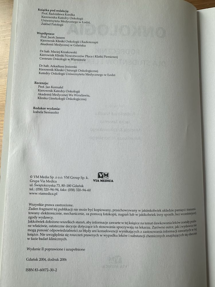 Onkologia- podrecznik dla studentów i lekarzy R.Kordka i inni