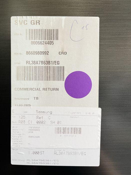 Новий Холодильник Samsung RL38A7B63B1