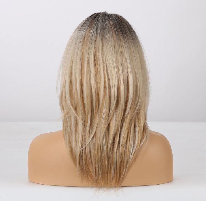 -50% Fryzura Peruka pasemka Ombre włosy Blond Naturalny Wygląd OD RĘKI