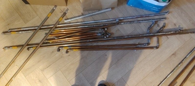 Rurki miedziane do instalacji c.o., fi 15
