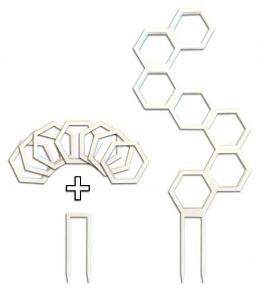 Podpórka do kwiatów MODUŁOWA Drabinka Heksagon Skręcana