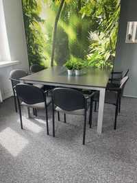 Stół konferencyjny 140x140 cm + 7 krzeseł
