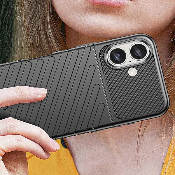 Etui silikonowe Thunder Case do iPhone 16 Plus - czarne