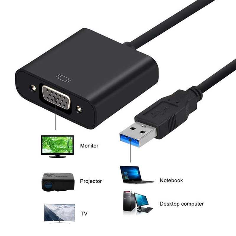 Adaptador Conversor PC USB 3.0 para TV HDMI / VGA Monitor / Projetor