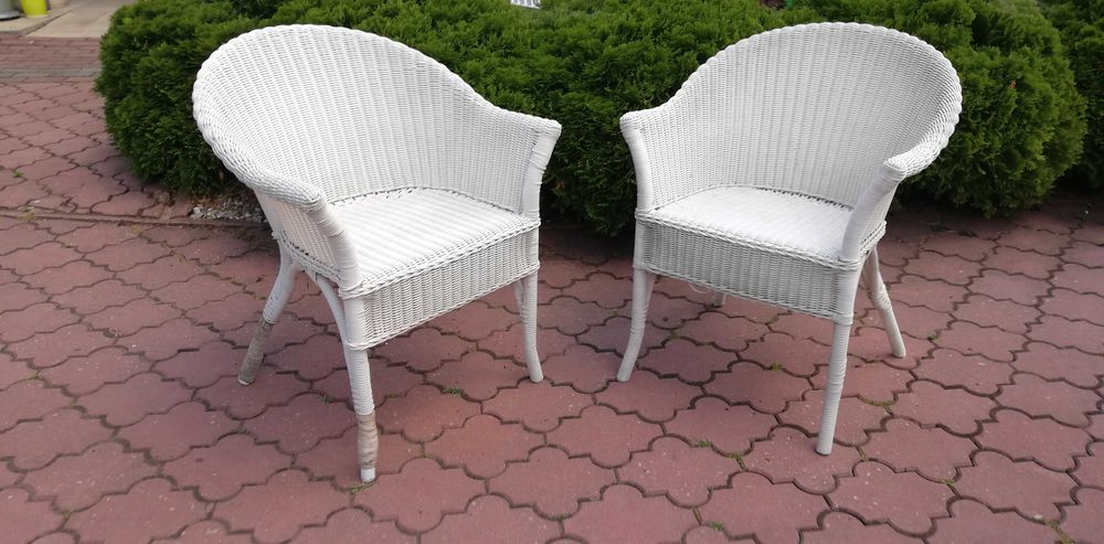 Fotel rattanowy wiklina krzesło ogrodowy leżak fotelik ławka stolik