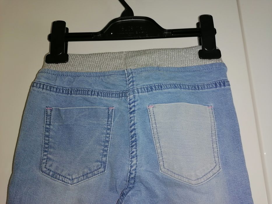 spodnie jeansy skinny zima szkoła kotek święta 128 134