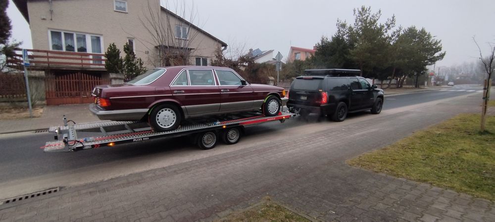 laweta transport holowanie BUS SUV do 2.7t 9m przyczepa usługi 7 osób