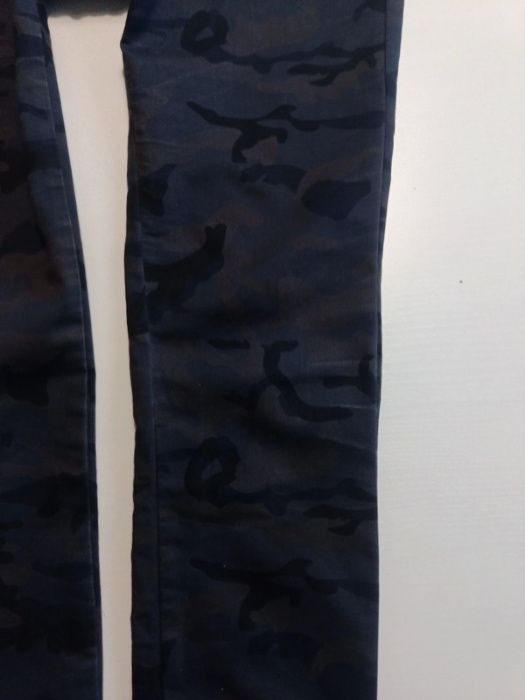 BEZ WAD Spodnie wzór moro ciemnoszare Denim &Co S/36 #242