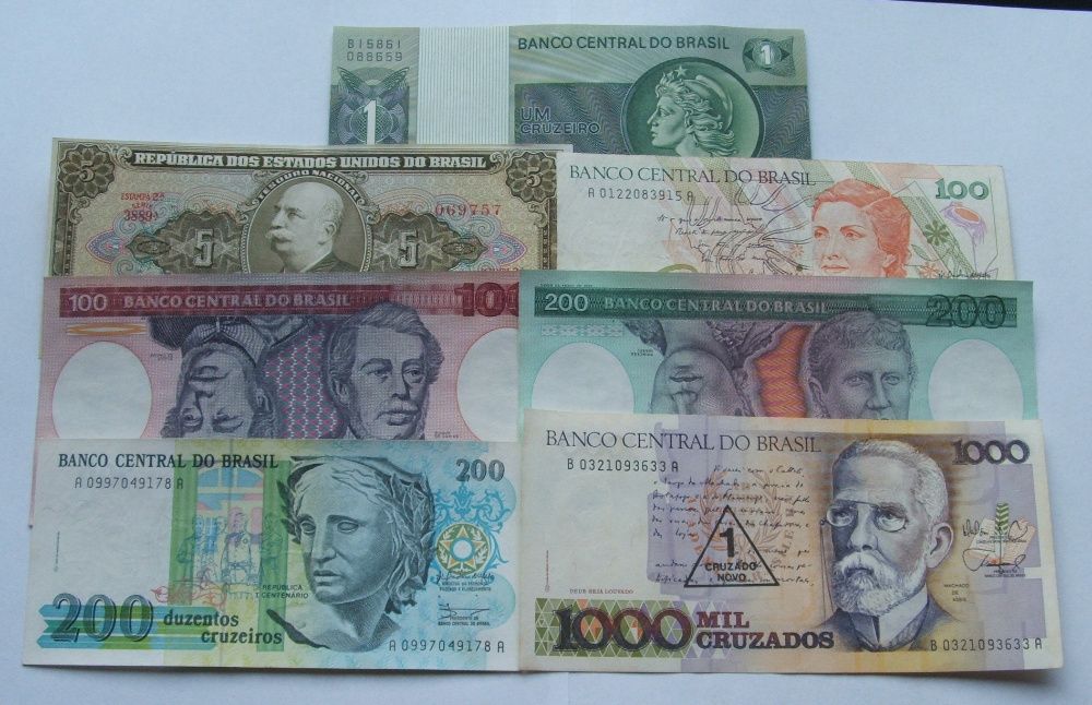 Banknoty BRAZYLIA - Z PACZKI BANKOWEJ - Zestaw Kolekcjonerski