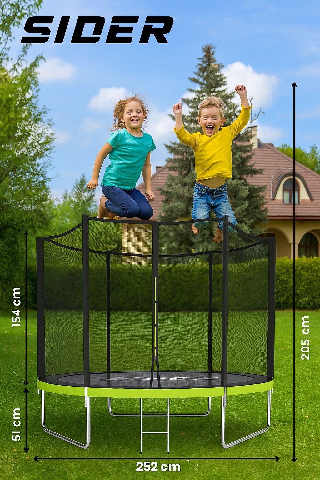 Trampolina z siatką 252 cm FT 8 (244-252 cm)