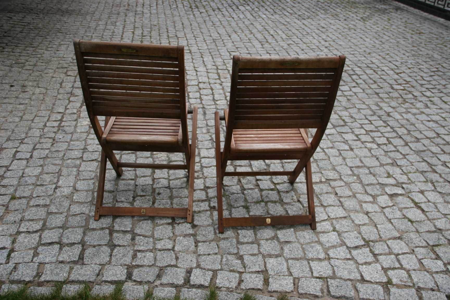 Krzesło składane z drewna egzotycznego-tikowego 2szt.
