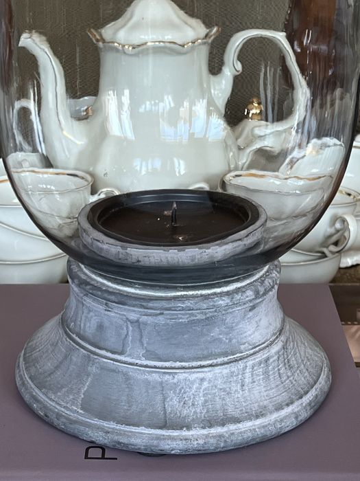 2 duże świeczniki w stylu shabby chic