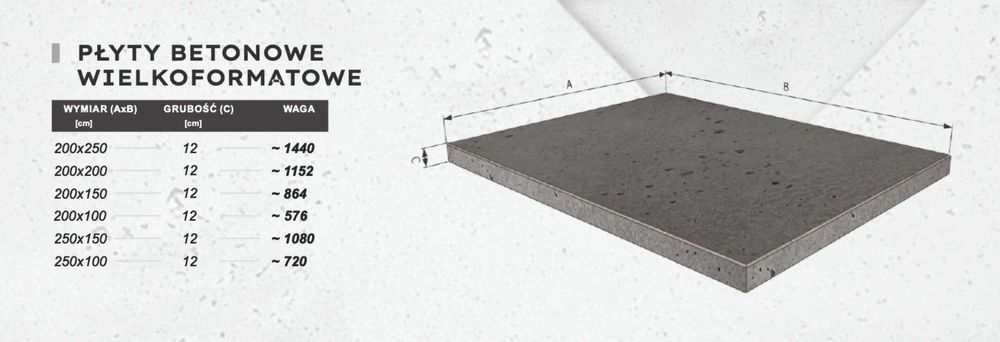 Płyta betonowa wielkoformatowa/duża Podjazd/Taras