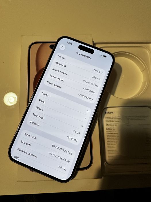 IPHONE 15 Plus 128gb rózowy!