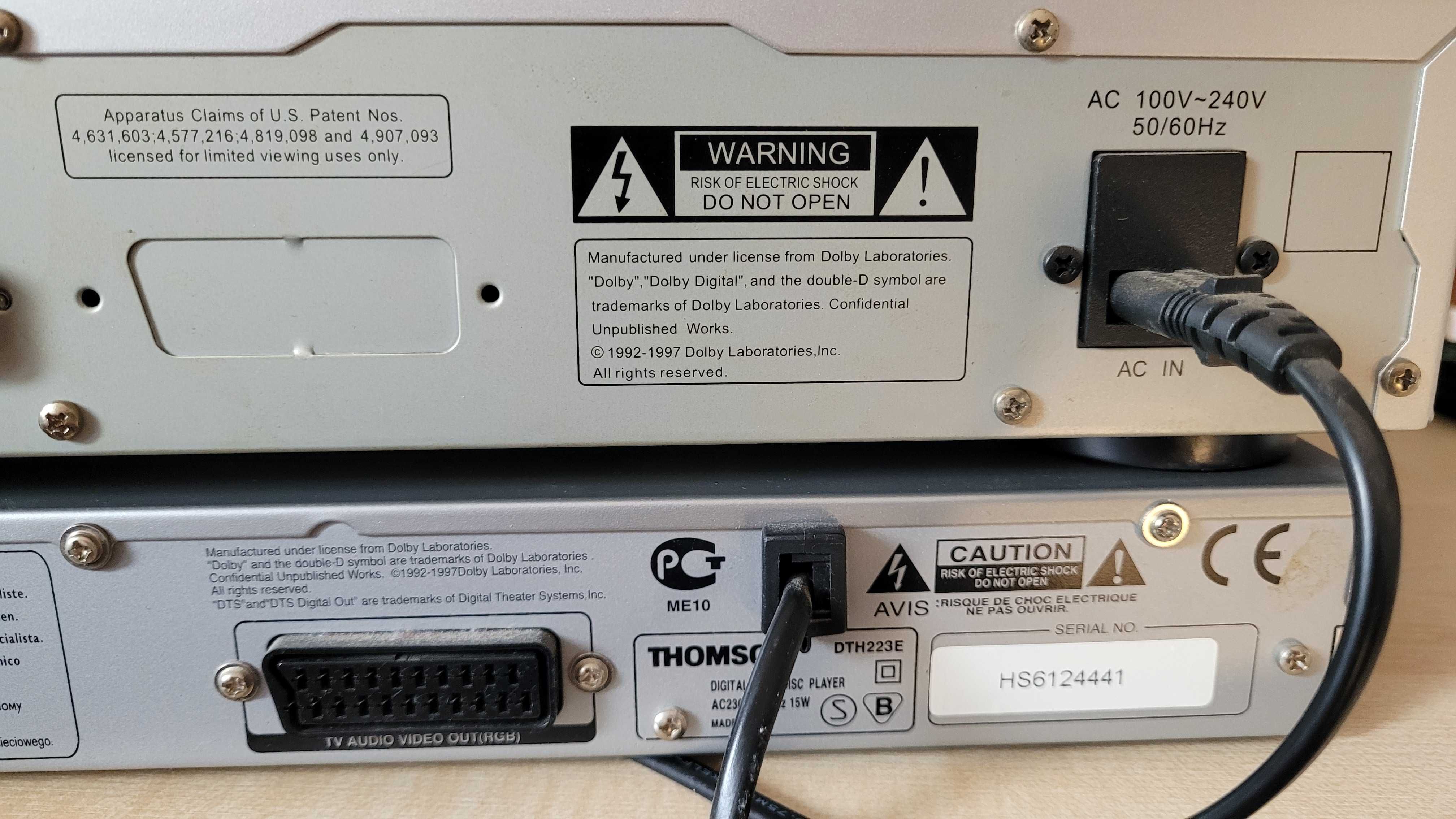 Odtwarzacz DVD Thomson DTH223E i MBO Dvd-Player 940 Plus komplet 2 szt