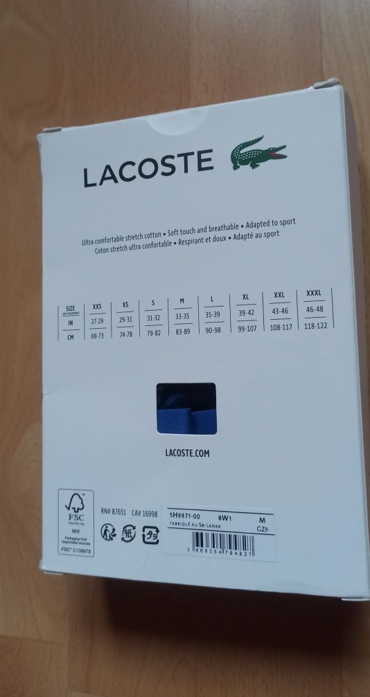 Bokserki Lacoste- 3 PACK Men's Boxers Size M