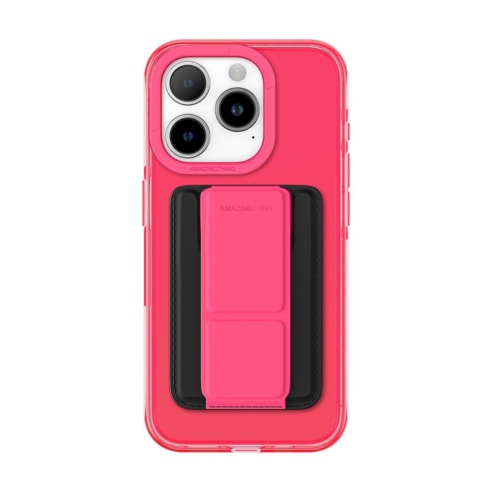 Amazing Thing Etui Titan Pro Do Iphone 15 Pro Max Różowy Z Podstawką