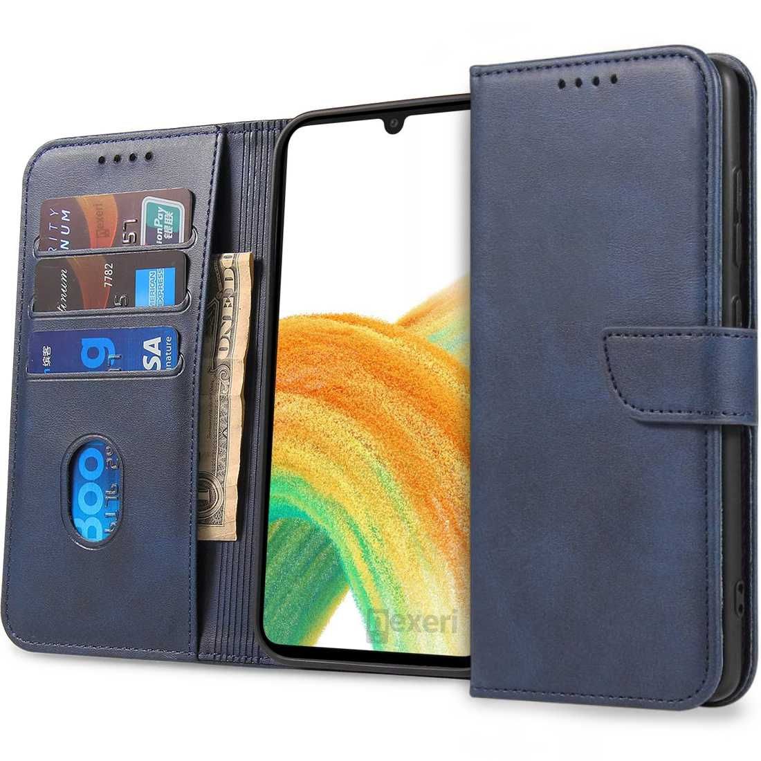 Etui Book Wallet Granatowe do Samsung Galaxy A33 5G + Szkło