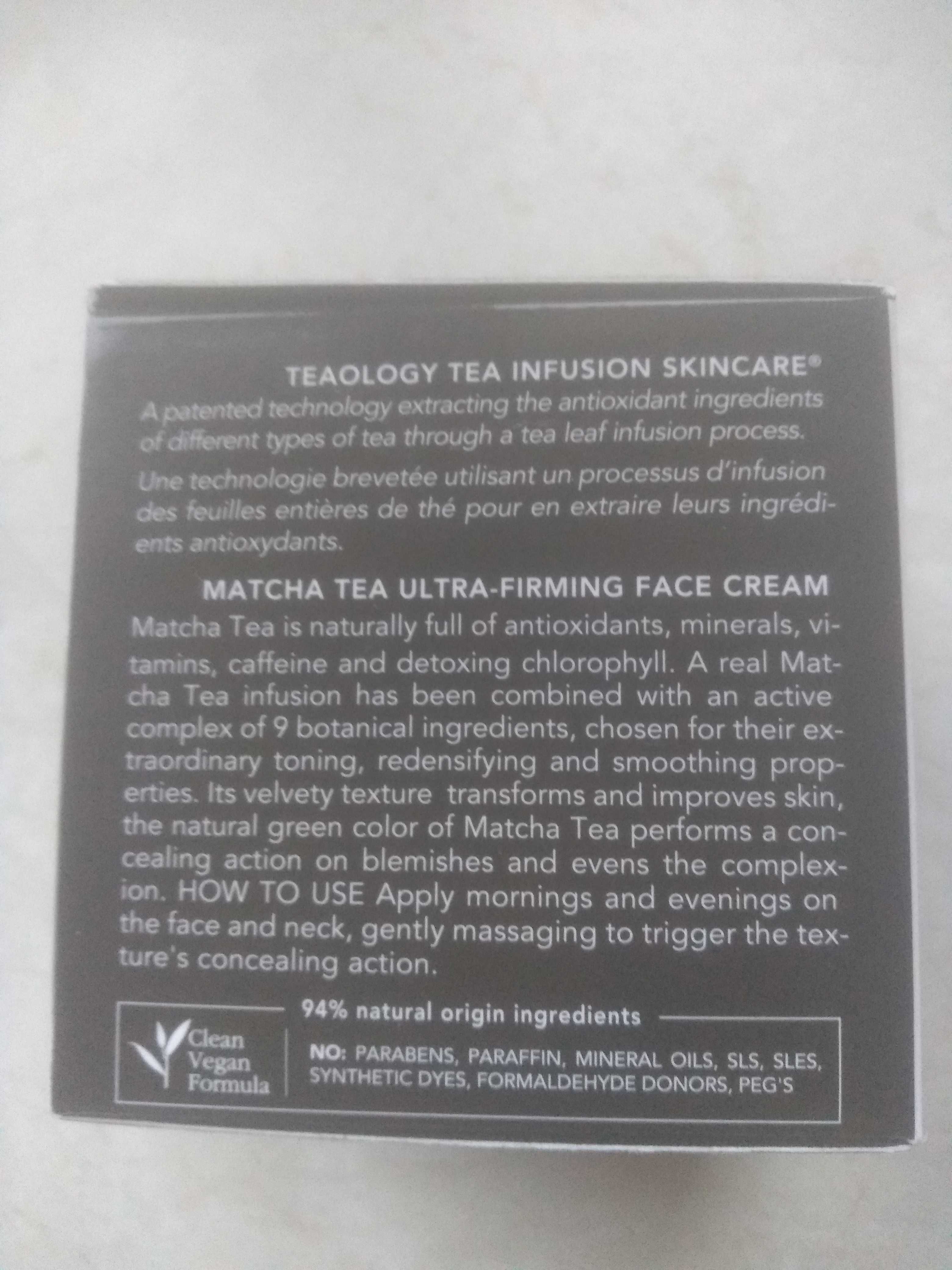Teaology tea infusion skincare matcha krem do twarzy ujędrniający
