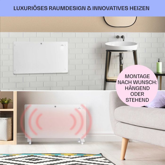 Конвекторный смарт обогреватель панель Klarstein Bansin Crystal Smart