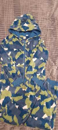 Piżama jednoczęściowa John Lewis 140-146cm, 11 lat moro welur kaptur