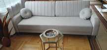 Jasnoszara sofa 230 cm z funkcją spania i pojemnikiem CARLO
