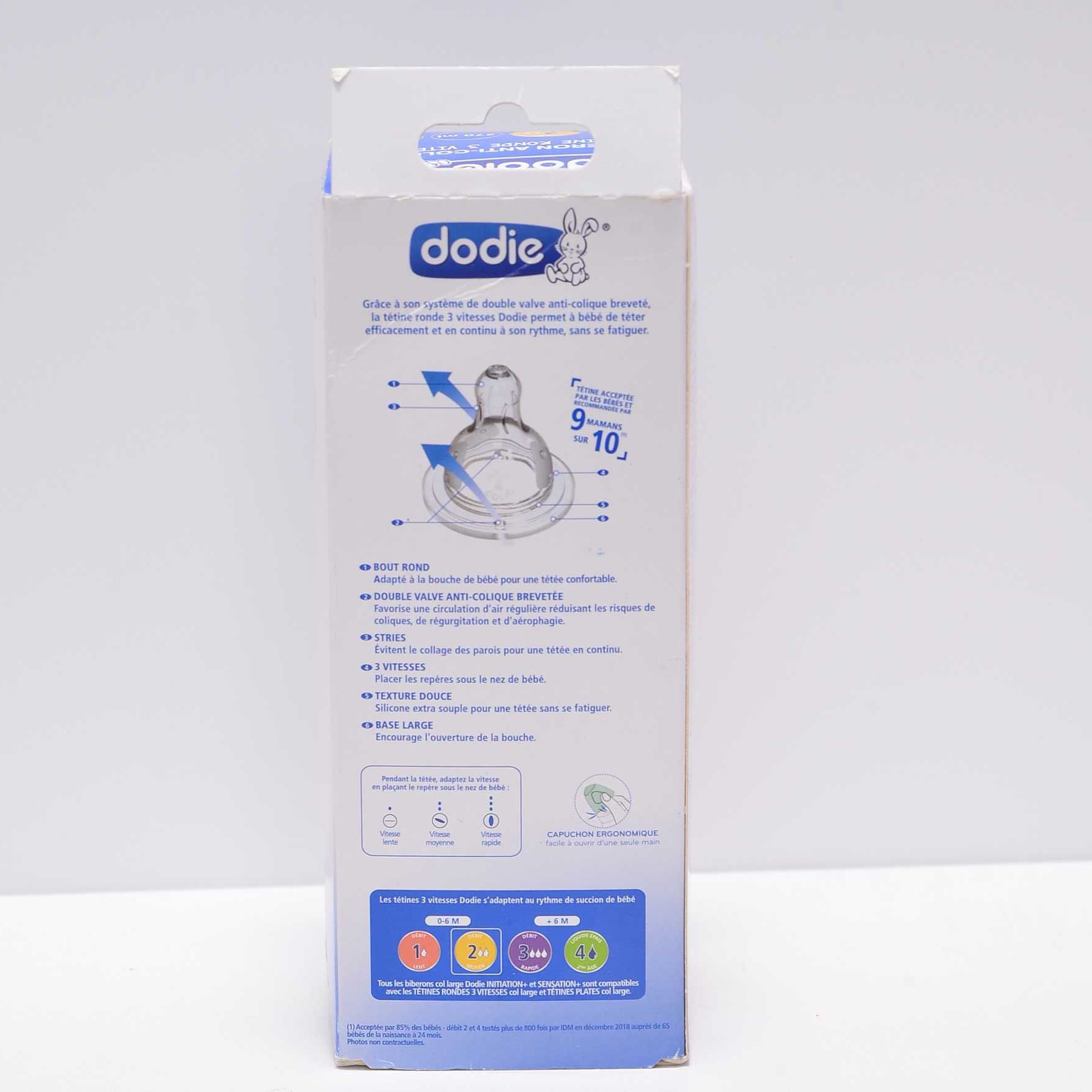 Butelka ze smoczkiem antykolkowa Dodie 0-6m+ 270 ml