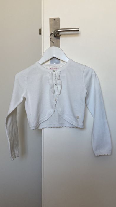 Casaco de malha bolero Lanidor branco 4 anos