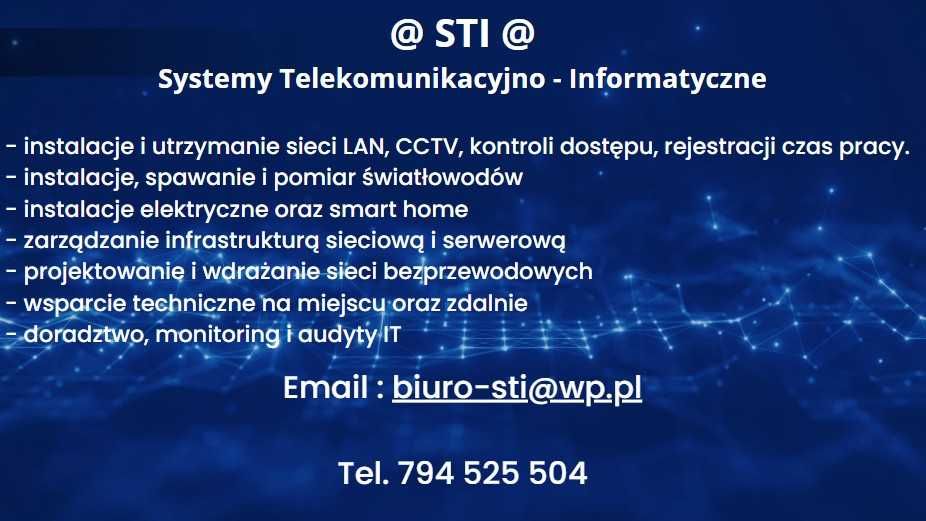 Instalacje światłowodowe / niskoprądowe /elektryczne / wsparcie IT