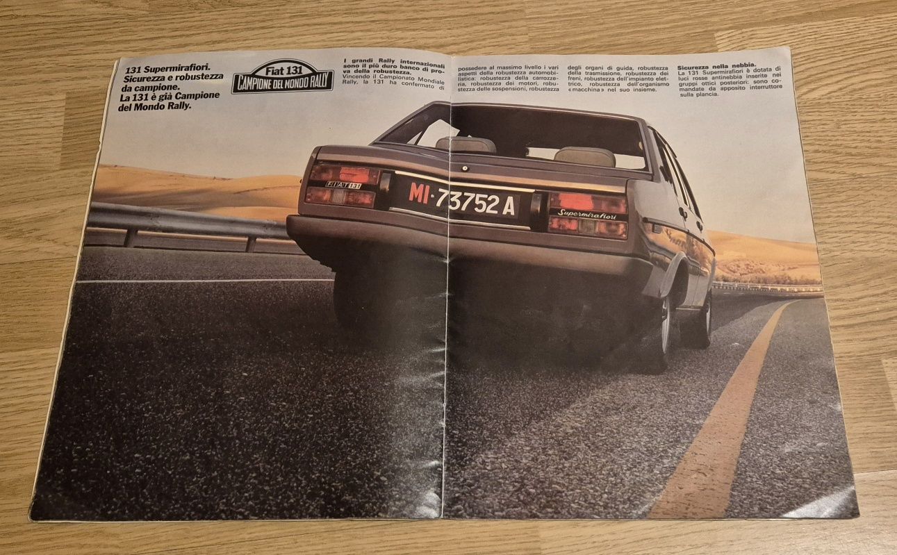 Broszura vintage Fiat 131 Supermirafiori lata 70 prospekt katalog PRL
