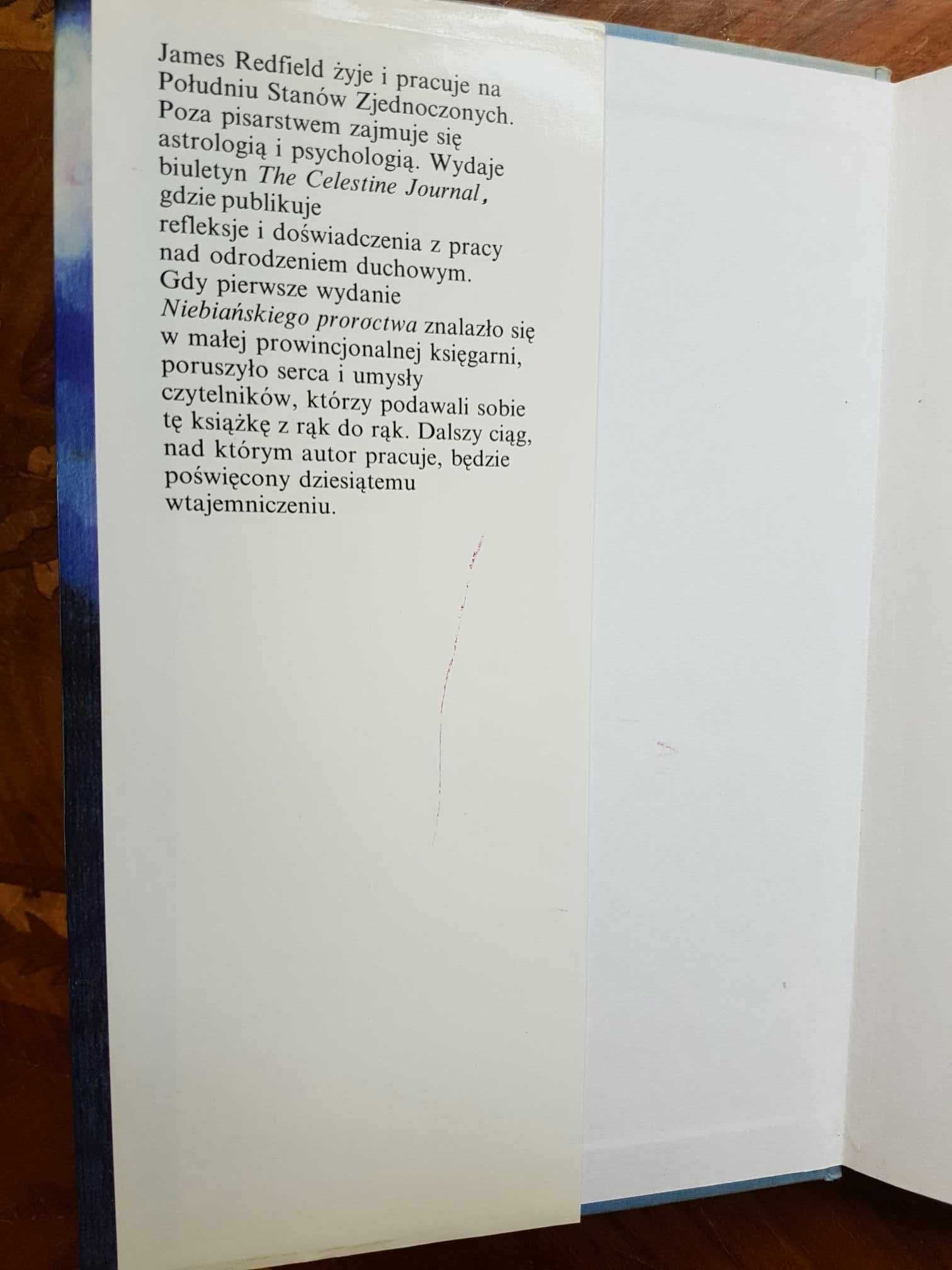 książka NIEBIAŃSKIE PROROCTWO James Redfield wyd. Świat Książki 1994