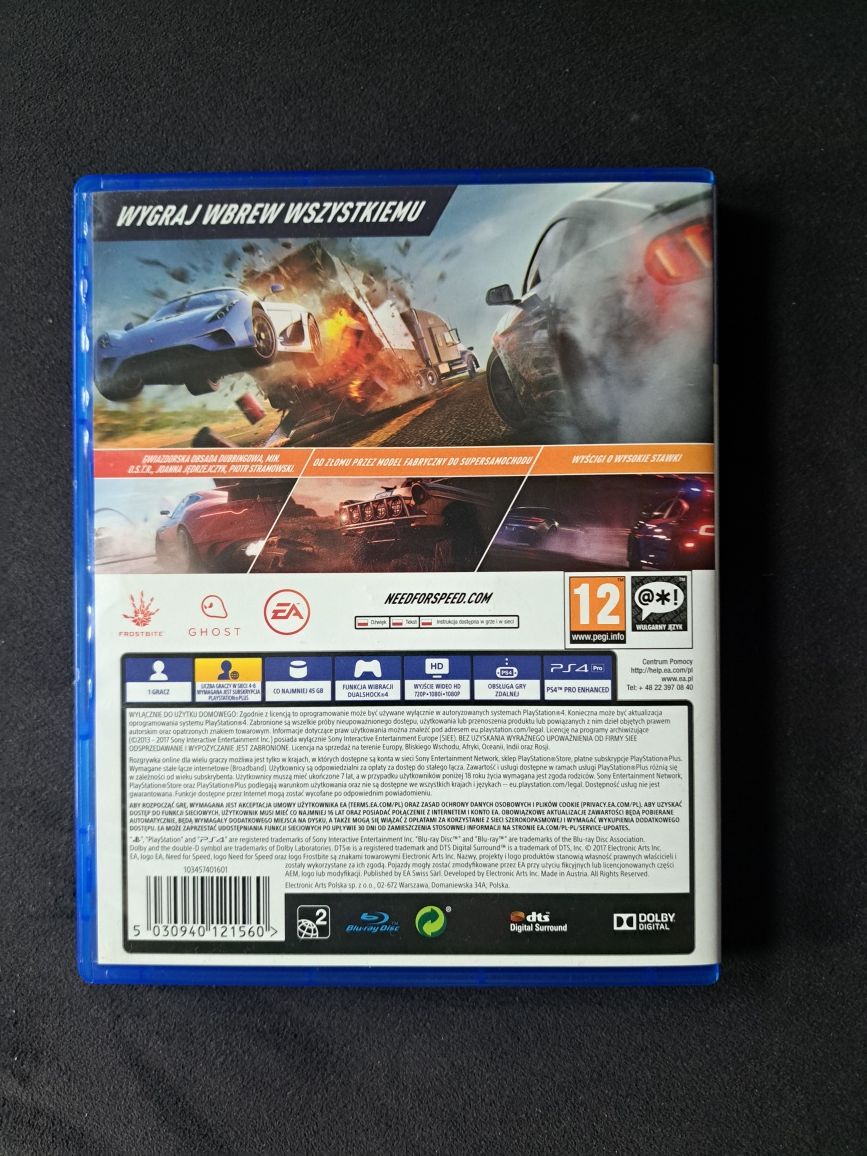 Need for speed payback Ps4 PL