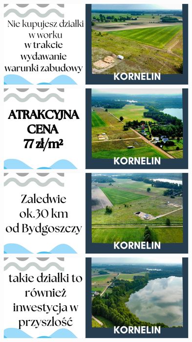 Działki blisko jeziora w Kornelinie gm. Szubin
