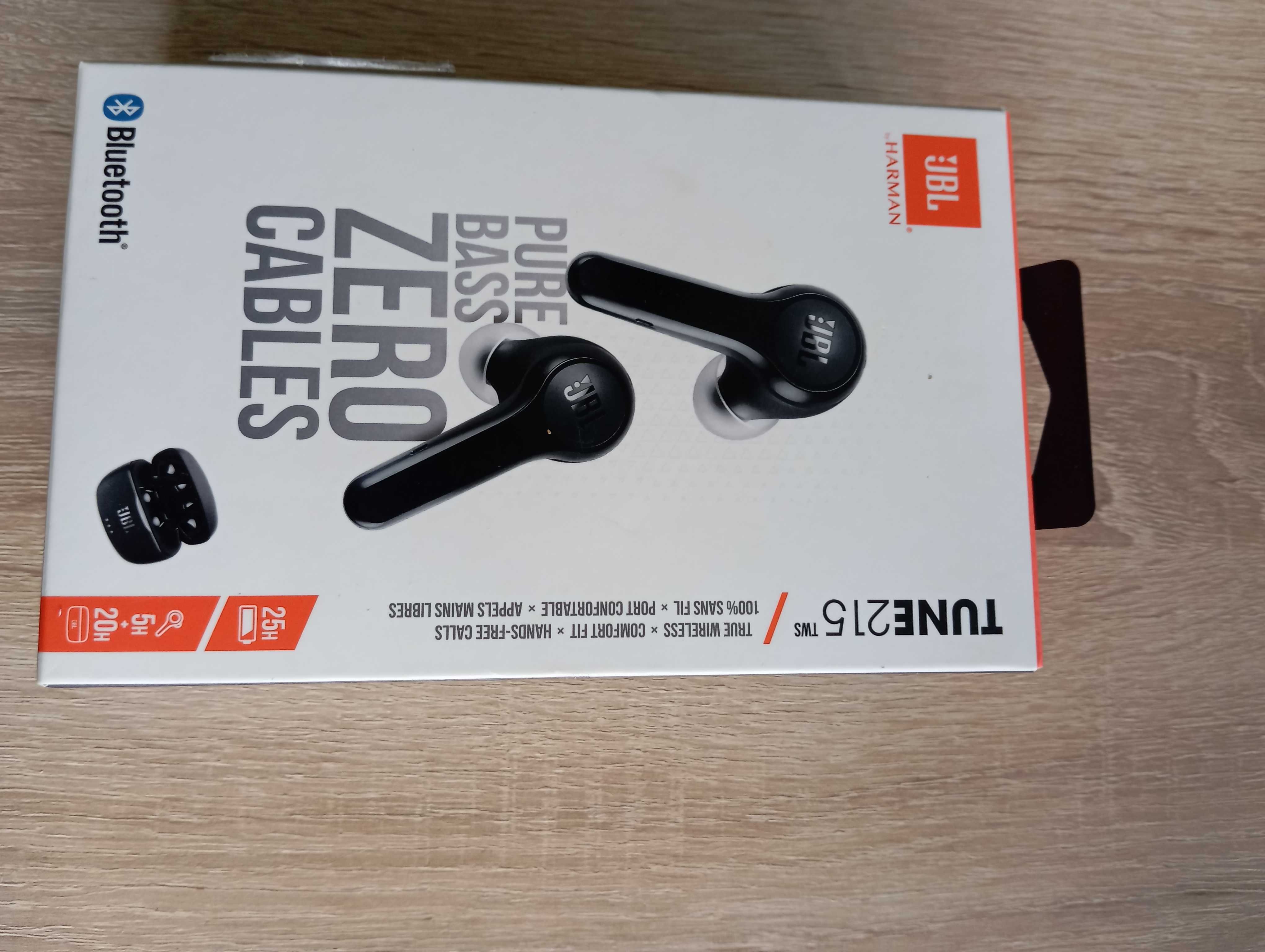 Słuchawki bezprzewodowe douszne JBL tune 215 tws, bez etui ładującego