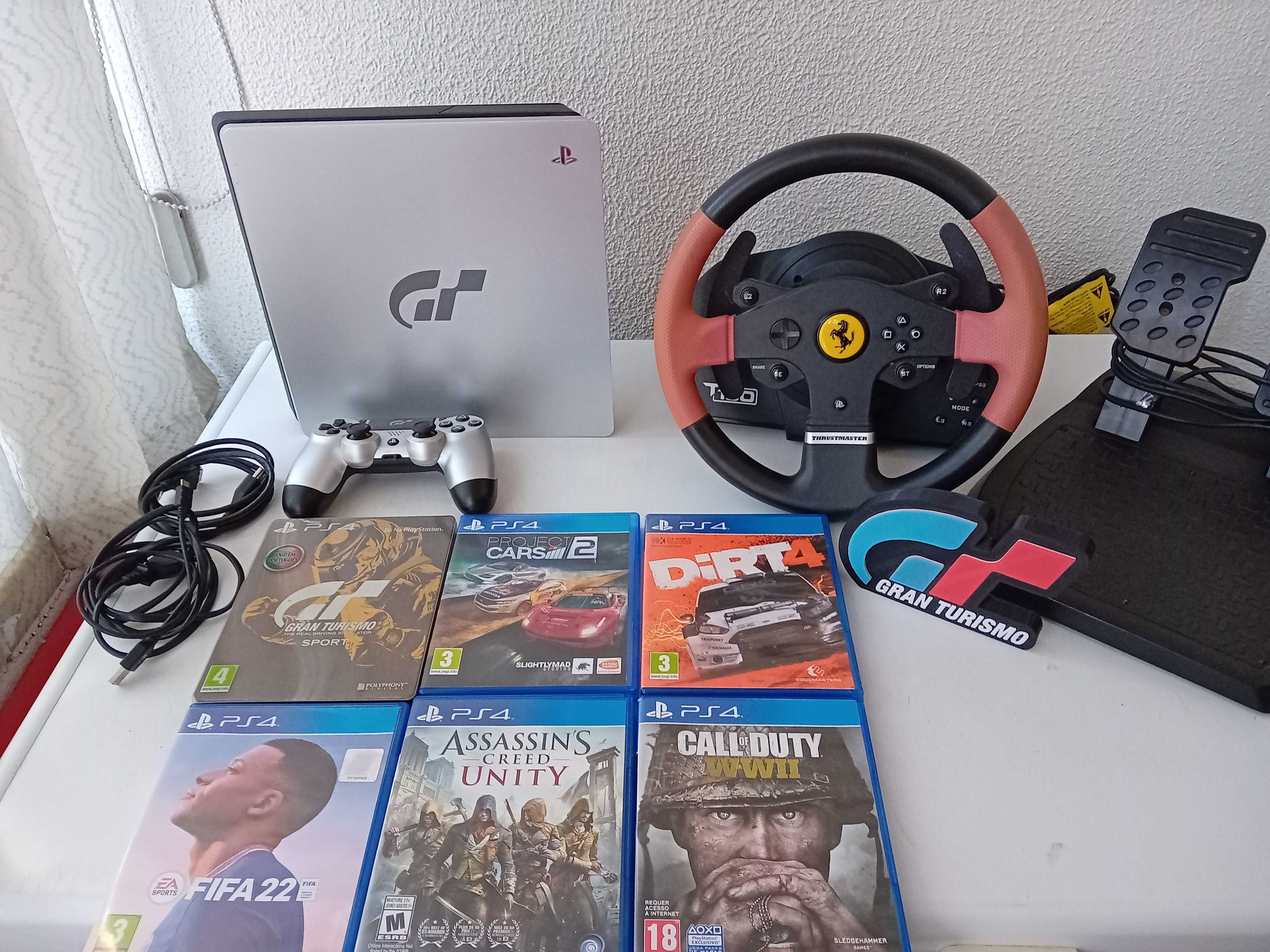 Consola Ps4 1Tb e comando ediçao GT  + 6 jogos