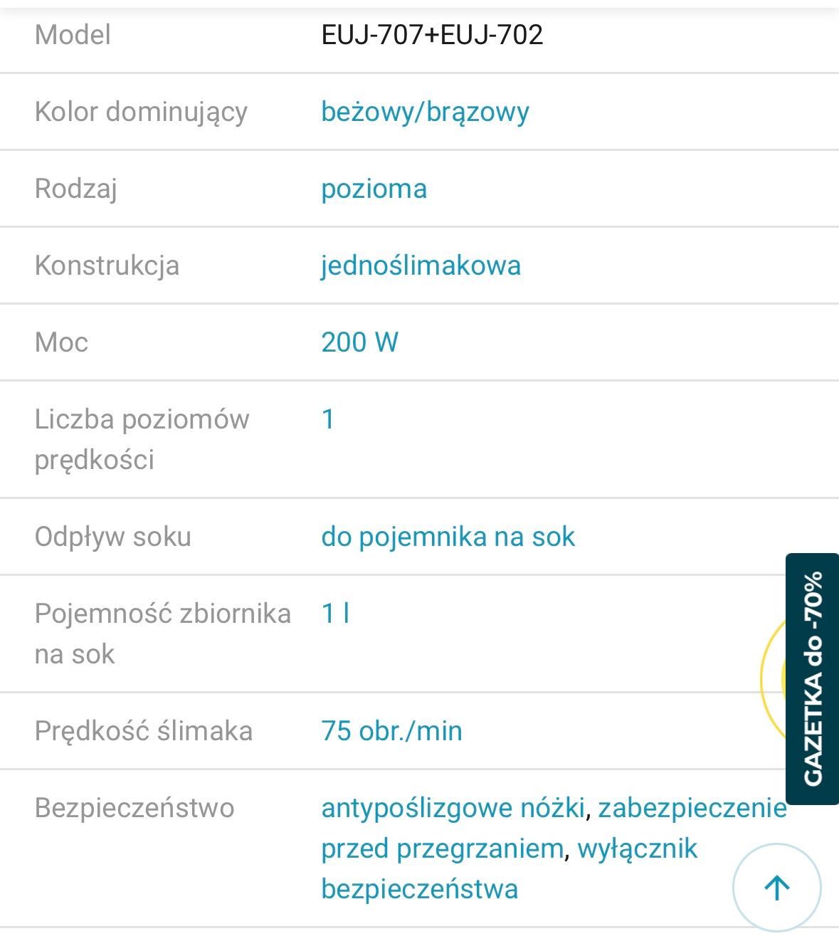 Wyciskarka wolnoobrotowa Sana