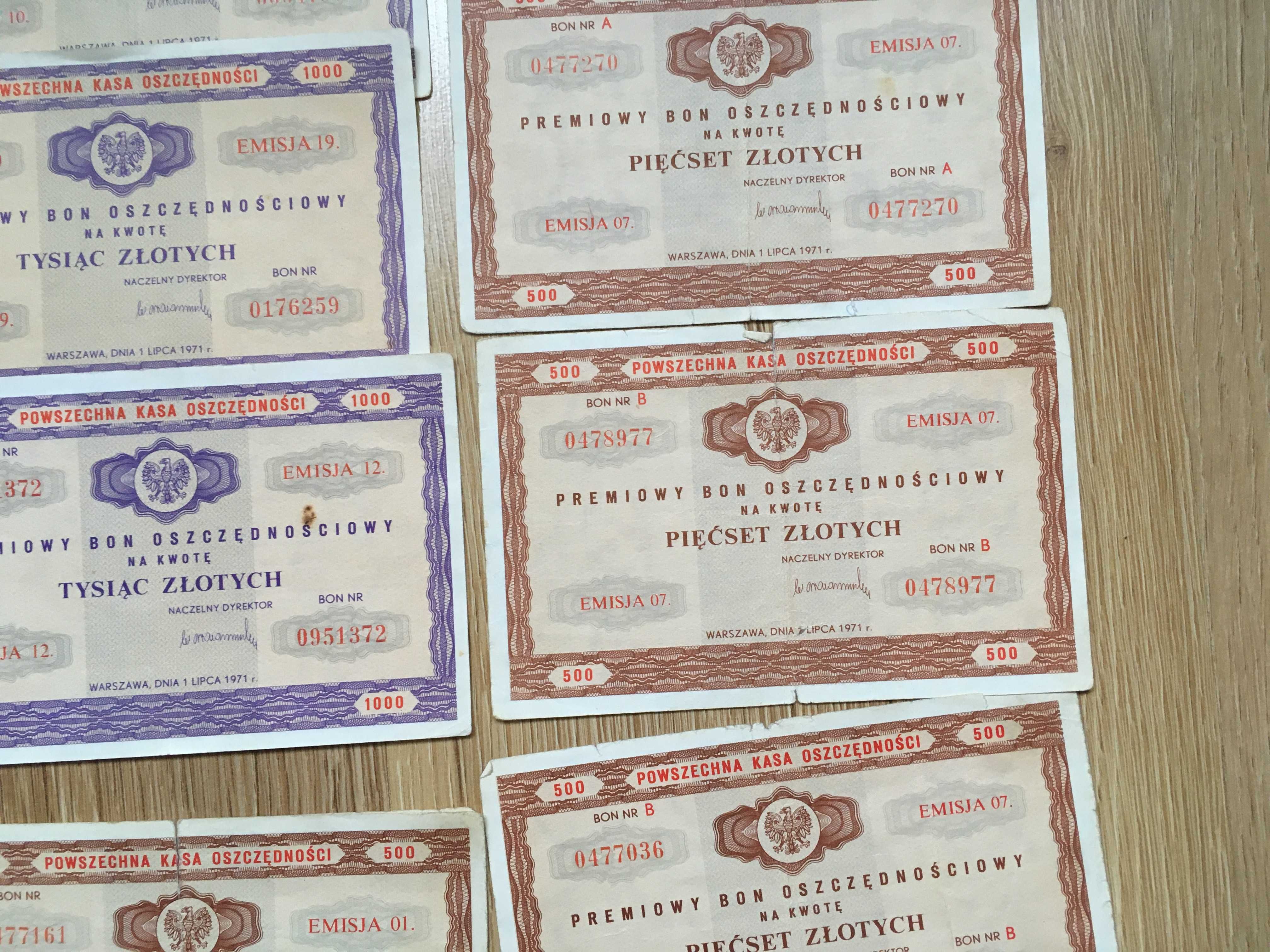 premiowe bony oszczędnościowe 1971 rok