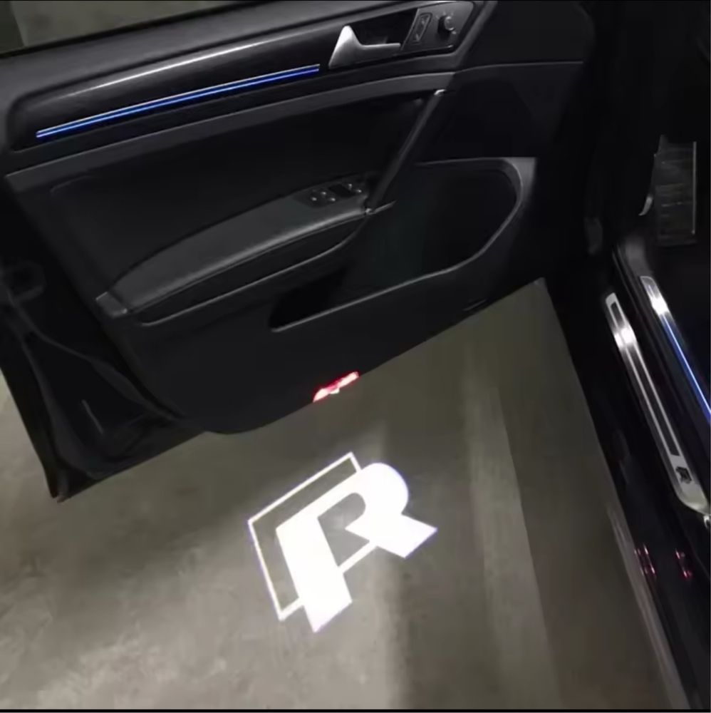 Led projektor do drzwi VW Scirocco, golf itp z motywem (R) - para