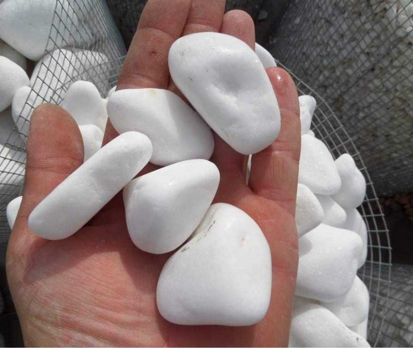 ŚNIEŻNOBIAŁY OTOCZAK GRECKI Biały Kamień Worki Thassos 1-2, 2-4, 3-6