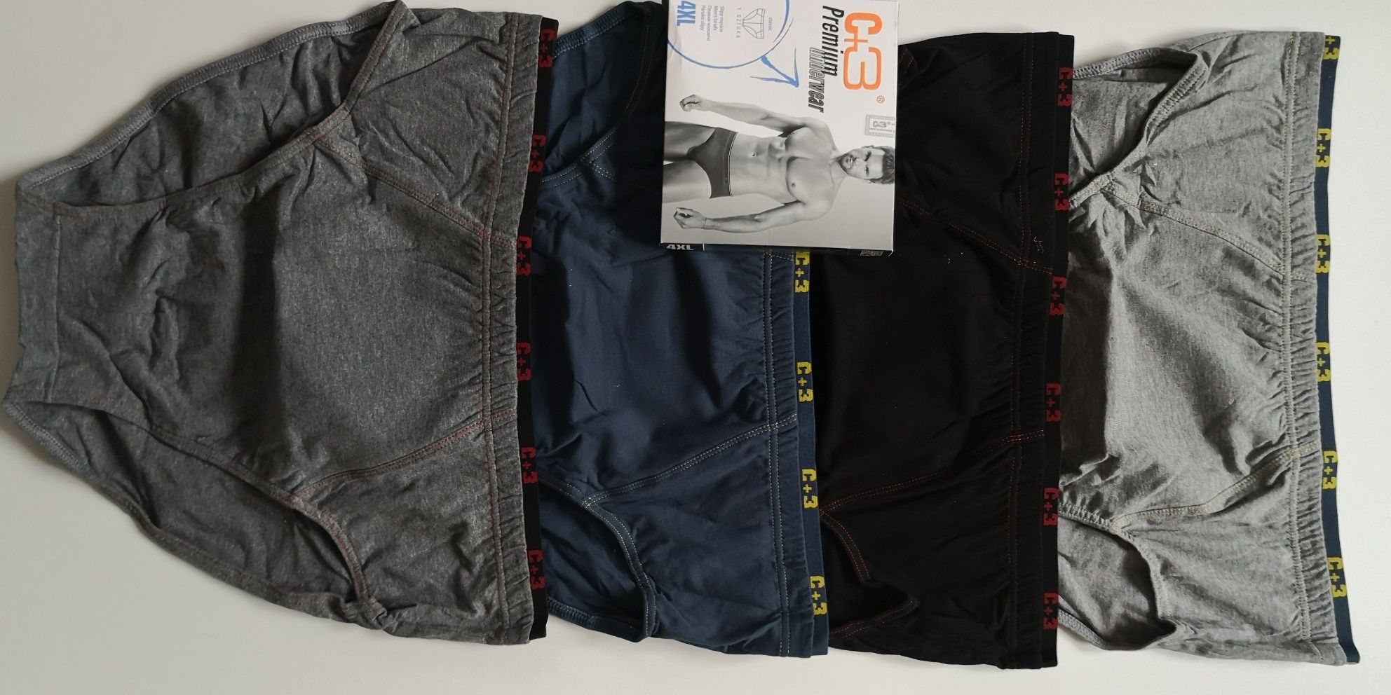 4x Majtki slipki C+3 Premium rozmiar od 2XL-5XL wzory