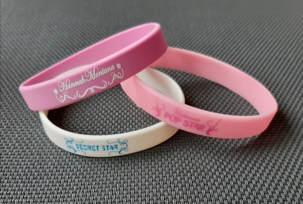 Opaski Hannah Montana bransoletki opaska biala różowa pop star secret