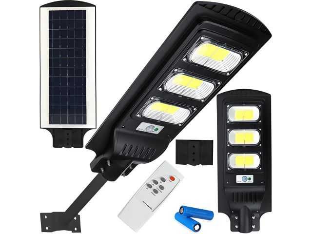 Lampa uliczna led 240w solarna czujnik zmierzchu i ruchu pilot zestaw