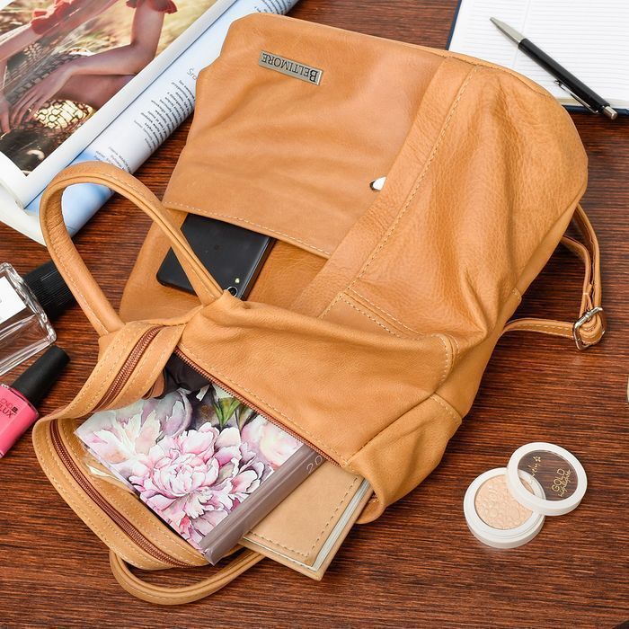 Camel Plecak Damski Skórzany Trójkąt Pojemny Beltimore Q60 do pracy