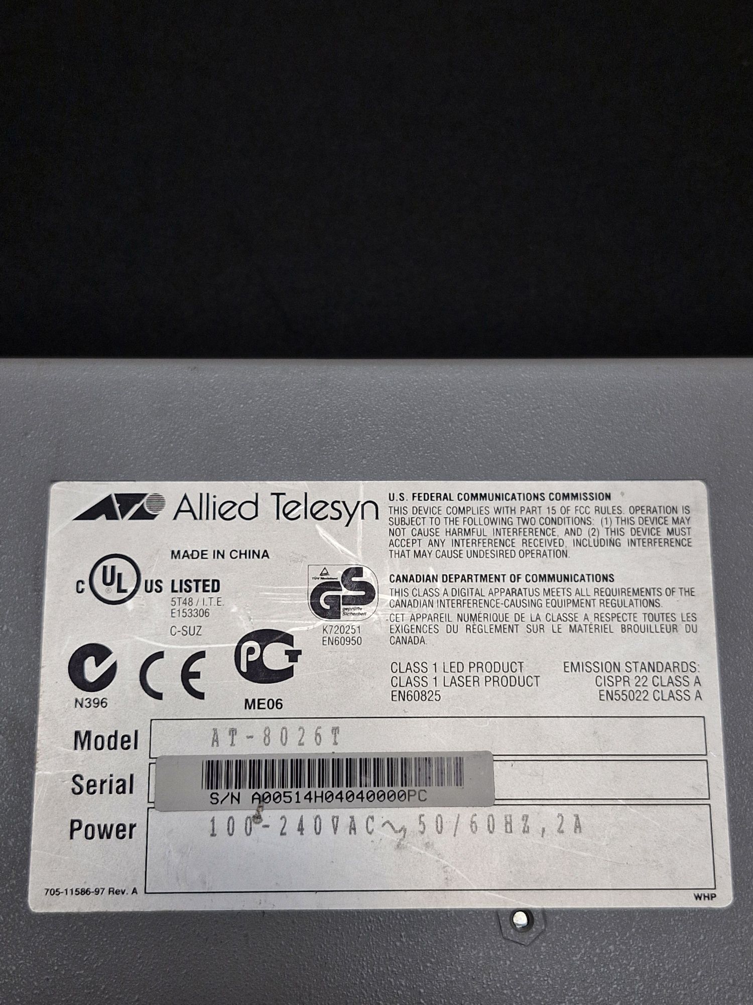 Коммутатор Allied Telesyn AT-8026T