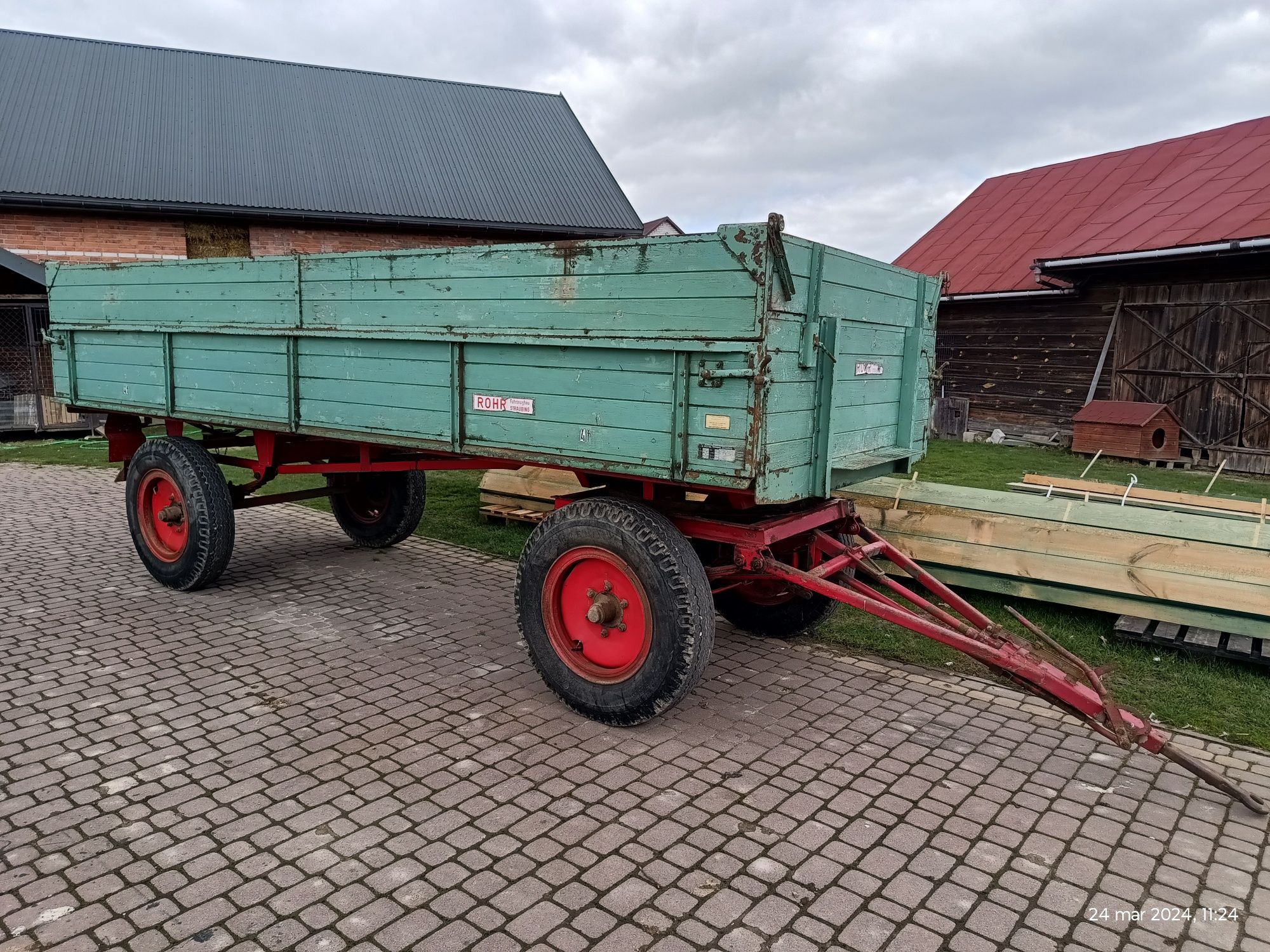 Przyczepa NIEMKA niemiecka rolnicza sztywna ROHR 7t KRONE