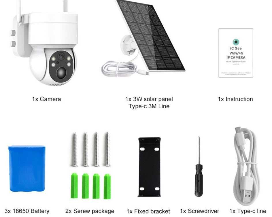 Уличная поворотная ip камера WiFi на солнечной батарее solar наружная