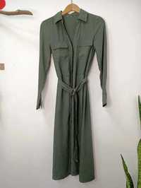 Sukienka khaki tunika długa Massimo Dutti M