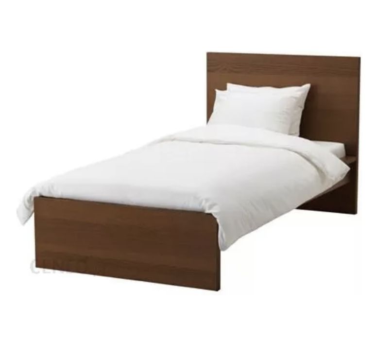 Łóżko MALM 90x200 brązowa bejca okleina jesionowa NOWE