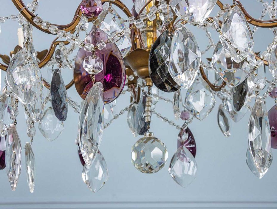 Пара вінтажних кришталевих люстр